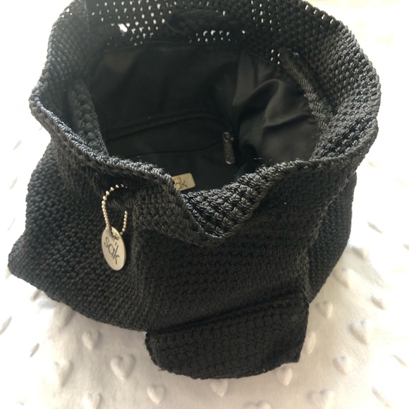 The Sak Black Crochet Tote with Interior Zip Pocket - Picture 5 of 9
